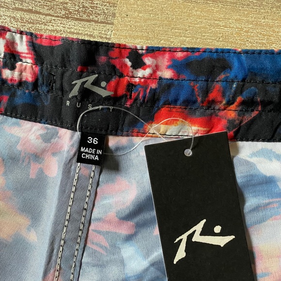 Rusty Board shorts Swim Trunks Mens Size 36 Multicolor - Picture 3 of 3